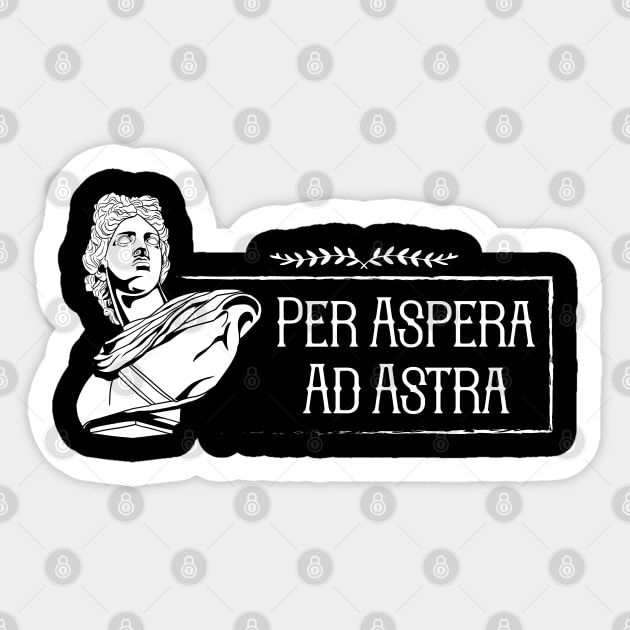 Latin saying - Per Aspera Ad Astra Sticker by Modern Medieval Design